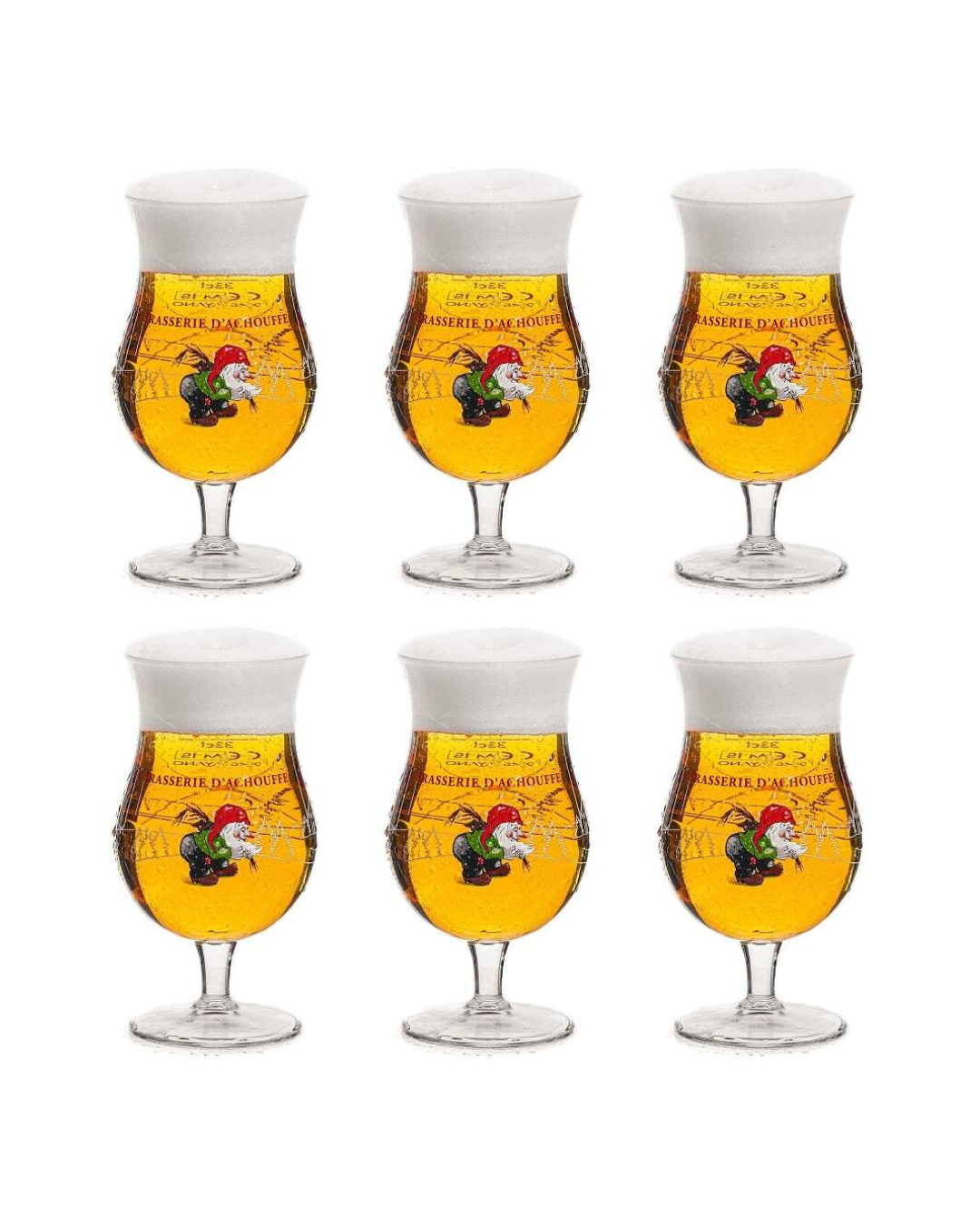 6x La Chouffe bierglazen 25cl combipakket