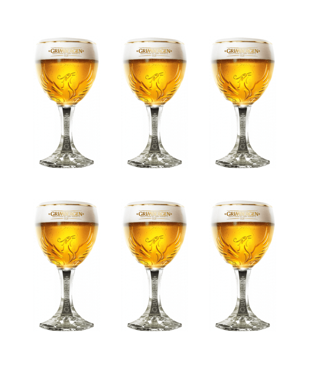6x Grimbergen bierglas 50cl combipakket