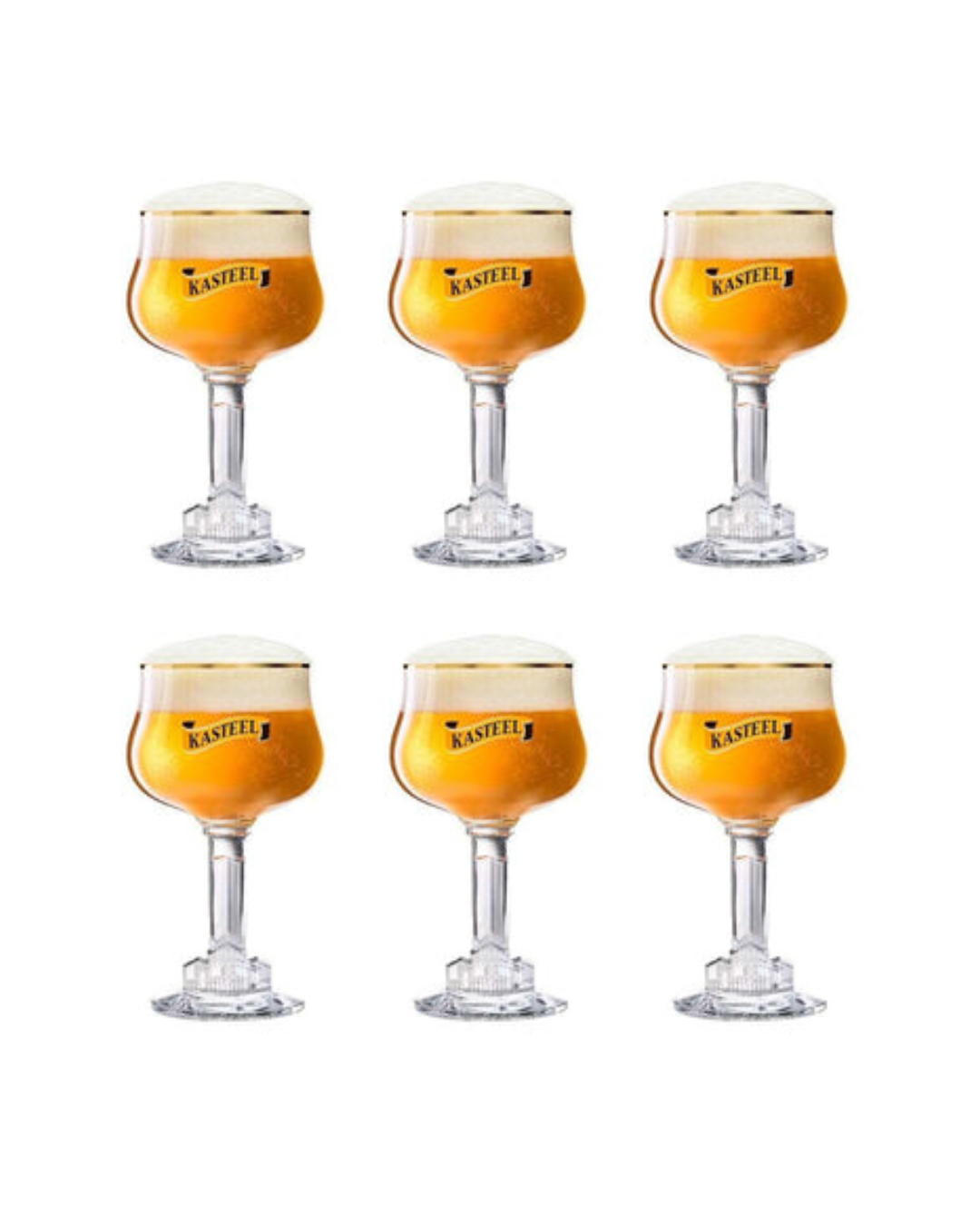 6x Kasteel bierglas 33cl combipakket